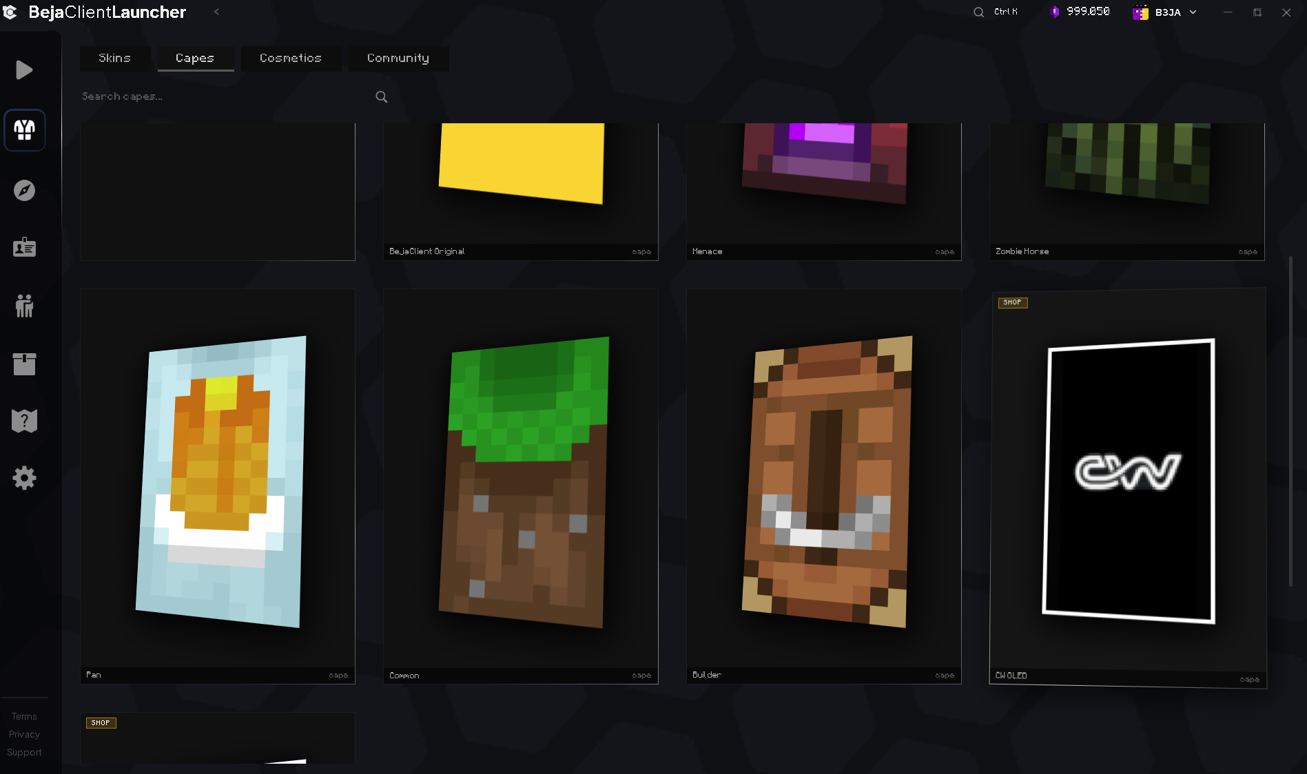 Capes and cosmetics locker